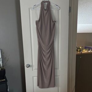 Aritzia Taupe Backless Dress